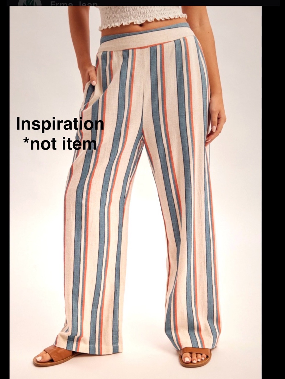 Striped linen cotton Pants